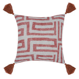 Indoor/Outdoor Karo Red Clay Throw Pillow (Set of 2) - Ornate Home