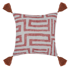 Indoor/Outdoor Karo Red Clay Throw Pillow (Set of 2) - Ornate Home