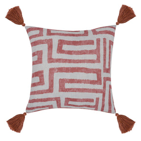 Indoor/Outdoor Karo Red Clay Throw Pillow (Set of 2) - Ornate Home