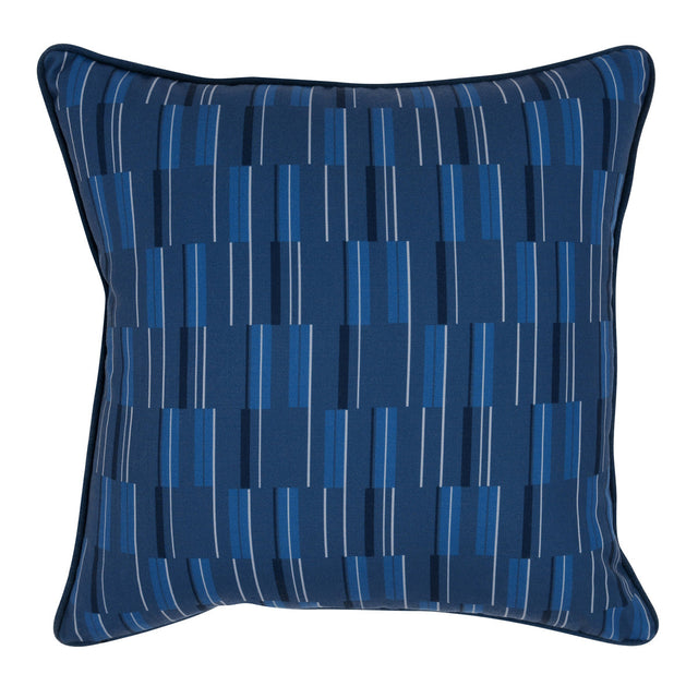Indoor/Outdoor Nantucket Blue 22x22 Throw Pillow (Set of 2) - Ornate Home