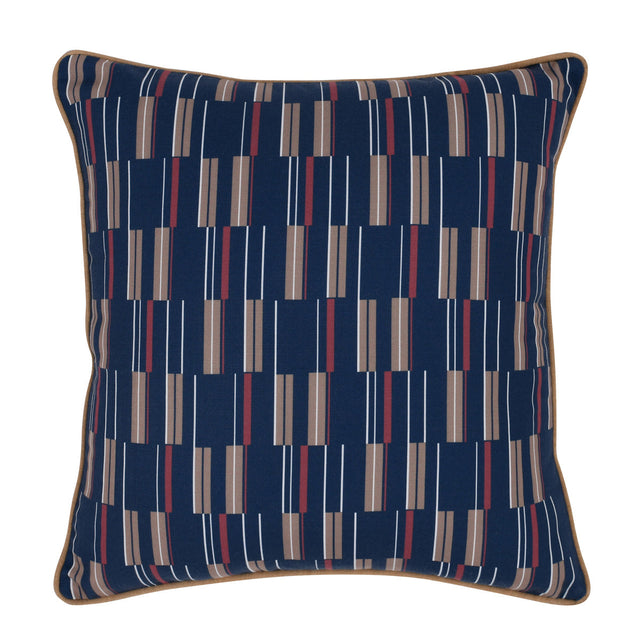 Indoor/Outdoor Nantucket Blue Multi 22x22 Throw Pillow (Set of 2) - Ornate Home