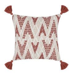 Indoor/Outdoor Sanibel Natural/Clay Red Throw Pillow (Set of 2) - Ornate Home