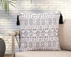 Indoor/Outdoor Zambia Natural 22x22 Throw Pillow (Set of 2) - Ornate Home