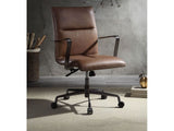 Indra Vintage Chocolate Top Grain Leather Office Chair - Ornate Home
