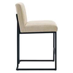 Indulge Beige Channel Tufted Fabric Counter Stool - Ornate Home