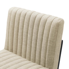 Indulge Beige Channel Tufted Fabric Counter Stool - Ornate Home