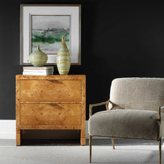 Indus Woodtone 2 Drawer Burl Chest - Ornate Home