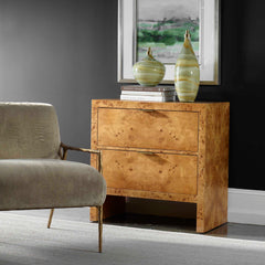 Indus Woodtone 2 Drawer Burl Chest - Ornate Home