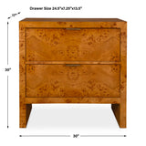 Indus Woodtone 2 Drawer Burl Chest - Ornate Home