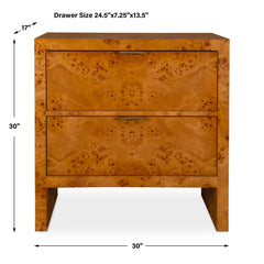 Indus Woodtone 2 Drawer Burl Chest - Ornate Home
