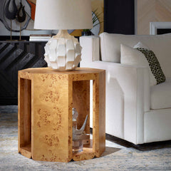 Indus Woodtone Burl Side Table - Ornate Home