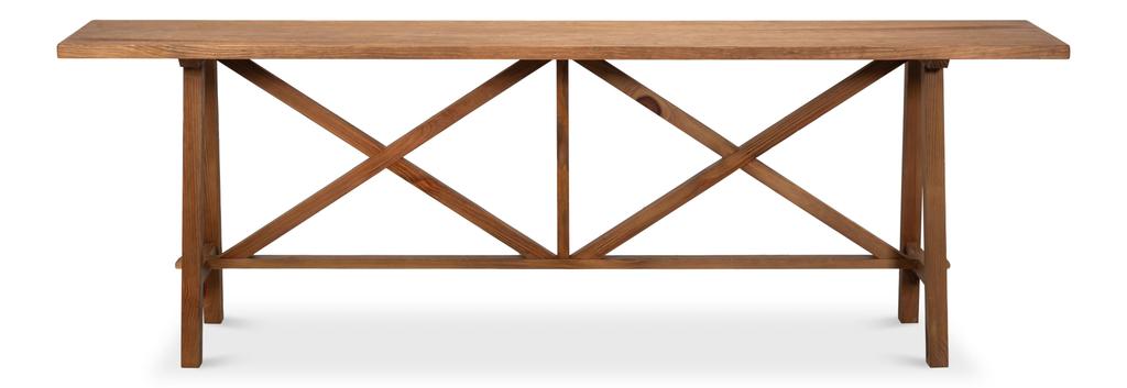 Industrial Classic Natural Double X Base Sofa Table - Ornate Home