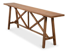 Industrial Classic Natural Double X Base Sofa Table - Ornate Home