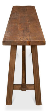 Industrial Classic Tan Double X Base Sofa Table - Ornate Home
