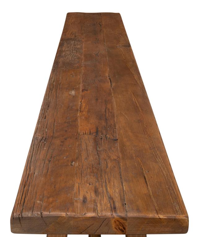 Industrial Classic Tan Double X Base Sofa Table - Ornate Home