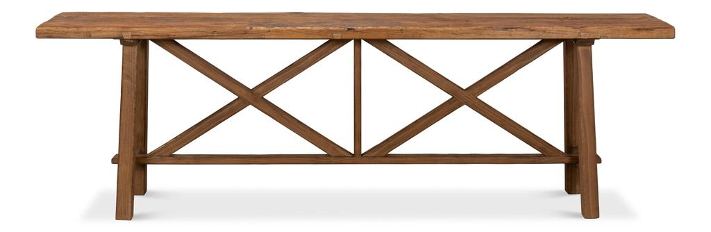 Industrial Classic Tan Double X Base Sofa Table - Ornate Home