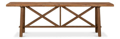Industrial Classic Tan Double X Base Sofa Table - Ornate Home