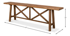 Industrial Classic Tan Double X Base Sofa Table - Ornate Home