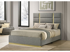 Ines Grey 52-inch Fabric Upholstered Eastern King Panel Bed - Ornate Home