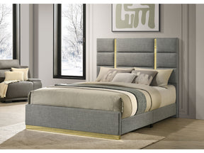 Ines Grey 52-inch Fabric Upholstered Eastern King Panel Bed - Ornate Home