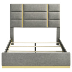 Ines Grey 52-inch Fabric Upholstered Queen Panel Bed - Ornate Home