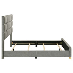 Ines Grey 52-inch Fabric Upholstered Queen Panel Bed - Ornate Home