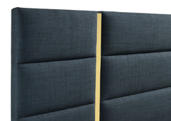Ines Navy 52-inch Fabric Upholstered Eastern King Panel Bed - Ornate Home