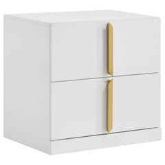 Ines Navy/White High Gloss 5-piece Eastern King Bedroom Set - Ornate Home