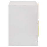 Ines White High Gloss 2-drawer Nightstand Bedside Table - Ornate Home