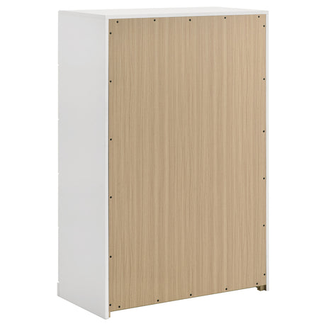 Ines White High Gloss 5-drawer Bedroom Chest of Drawers - Ornate Home