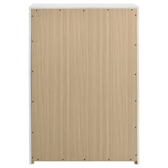 Ines White High Gloss 5-drawer Bedroom Chest of Drawers - Ornate Home