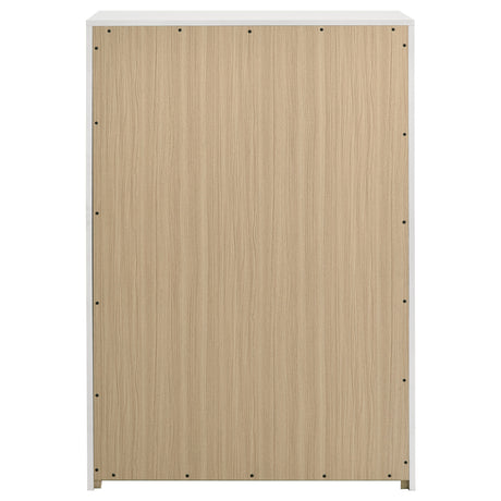 Ines White High Gloss 5-drawer Bedroom Chest of Drawers - Ornate Home