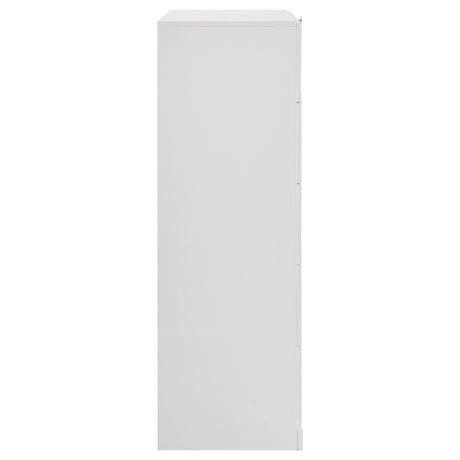 Ines White High Gloss 5-drawer Bedroom Chest of Drawers - Ornate Home