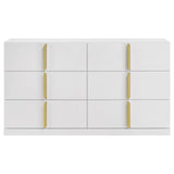Ines White High Gloss 6-drawer Bedroom Dresser Cabinet - Ornate Home
