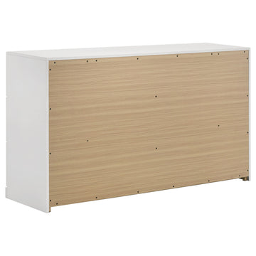 Ines White High Gloss 6-drawer Bedroom Dresser Cabinet - Ornate Home