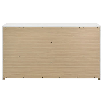 Ines White High Gloss 6-drawer Bedroom Dresser Cabinet - Ornate Home