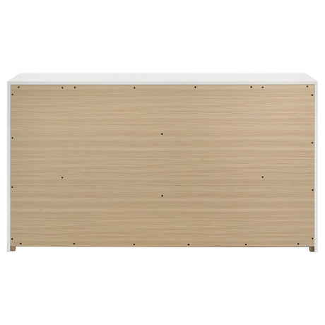 Ines White High Gloss 6-drawer Bedroom Dresser Cabinet - Ornate Home