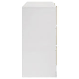 Ines White High Gloss 6-drawer Bedroom Dresser Cabinet - Ornate Home