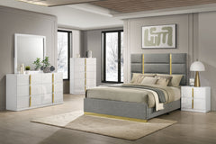 Ines White High Gloss 6-drawer Bedroom Dresser Cabinet - Ornate Home