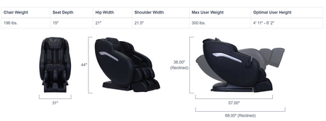 Infinity Aura Black/Brown Massage Chair - Ornate Home