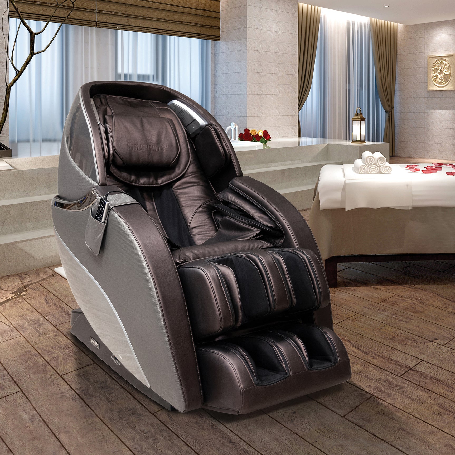 Infinity Gen Max 4D Gray/Dark Brown Massage Chair - Ornate Home