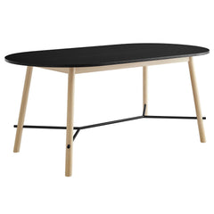 Infuse Black/Oak 71" Wood Grain Dining Table - Ornate Home
