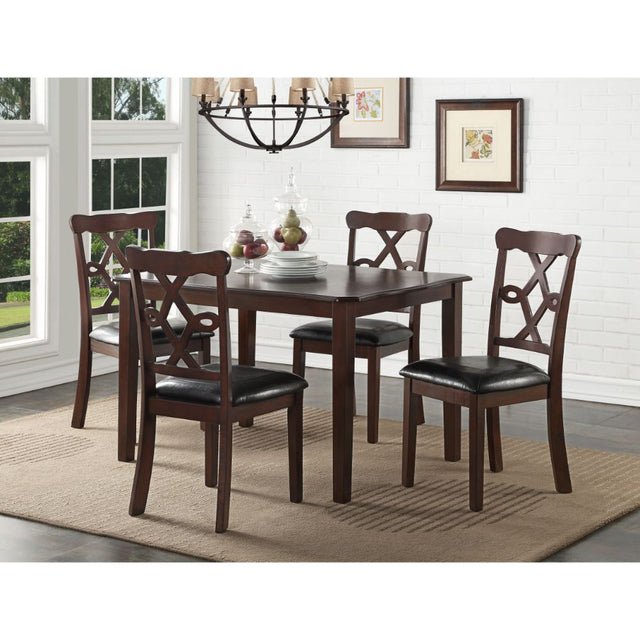 Ingeborg Black/Espresso 5PC Pack Dining Set - Ornate Home