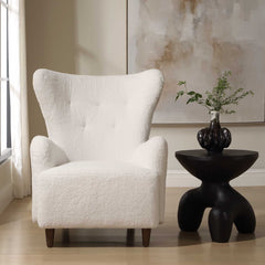 Ingel White Wingback Armchair - Ornate Home