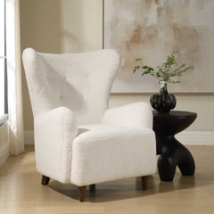 Ingel White Wingback Armchair - Ornate Home