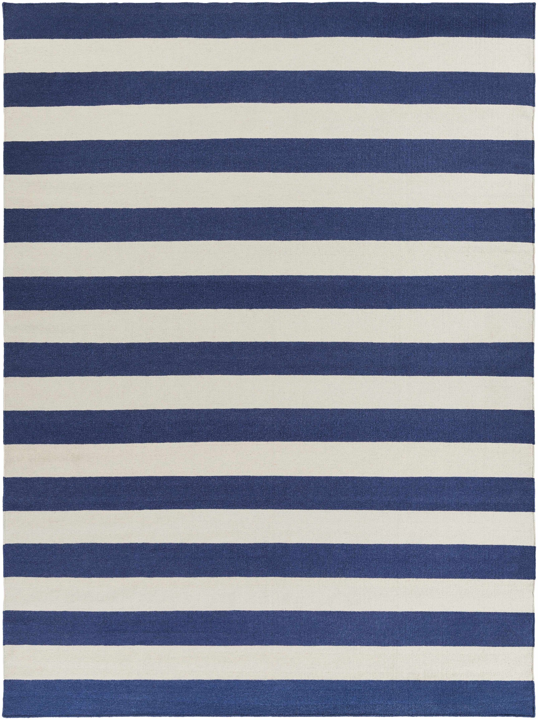 Ingersoll 8x11 Blue&White Striped Wool Rug - Clearance - Ornate Home