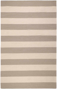 Ingersoll Beige&Gray Striped Wool Area Rug - Clearance - Ornate Home