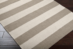 Ingersoll Beige&Gray Striped Wool Area Rug - Clearance - Ornate Home