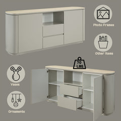 Ingram Light Gray Server - Ornate Home