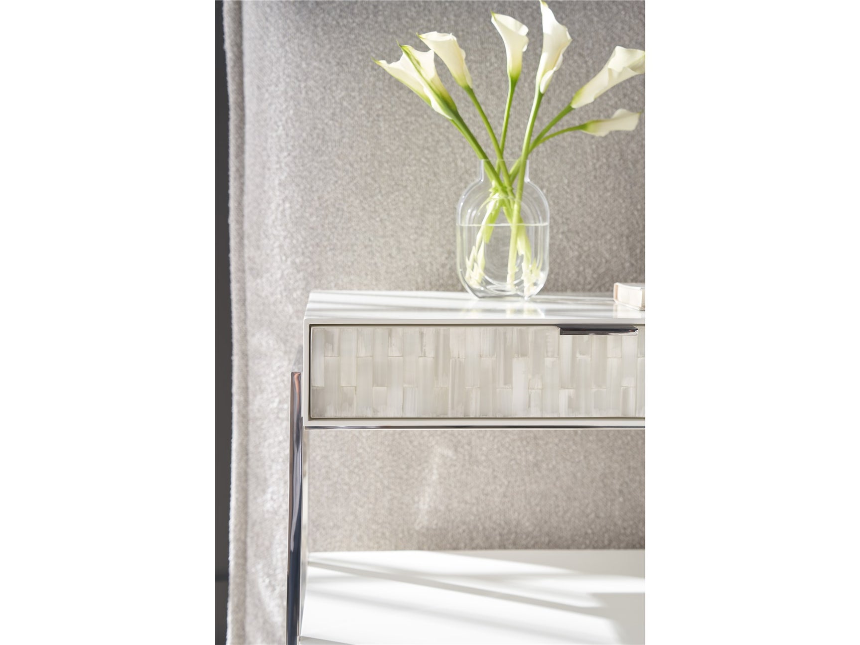 Ingrid Light Gray/Matte Nightstand - Ornate Home